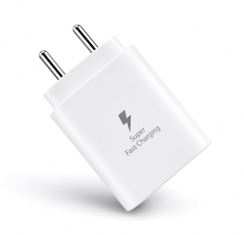 Image of MAK 25W Charger for Samsung Galaxy F23 5G Type C Charger Adapter Compatible with Galaxy F23 5G Charger, 25 Watt USB Type C to C Pd Charging Adapter C Type, White