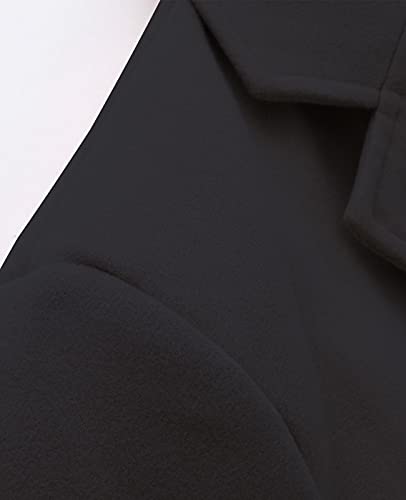 Image of Lisskolo Men's Wool Blend Trench Coat Casual Single Breasted Warm Pea Coat