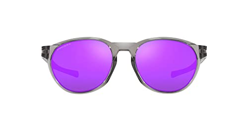 Oakley Men's OO9126F Reedmace Low Bridge Fit Round Sunglasses, Grey Ink/Prizm Violet, 54 mm