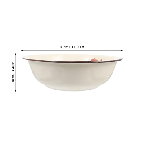 Tazón esmaltado retro para mezclar de 28 cm beige miniatura 2