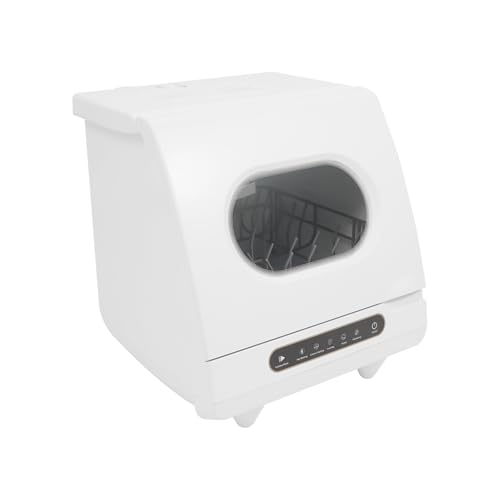 Mini Geschirrspüler, 800W 5L 55dB Spülmaschine Freistehender, 5 Modi Tischgeschirrspüler 360° Drehbaren für Wohnungen Imbissbuden und Wohnheime