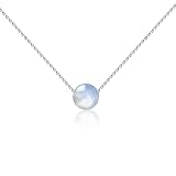 Nearawing Moonstone Crystal Pendant Handmade Necklace for Women, June Birthstone, 925 Sterling Silver Chain, Yoga Crystal Stone Jewelry (moonstone)