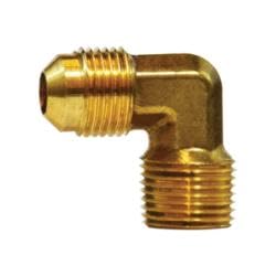 10286 90 deg Elbow, 1/4 in Male Flared x 1/8 in Male NPTF, Brass (3 Pack)