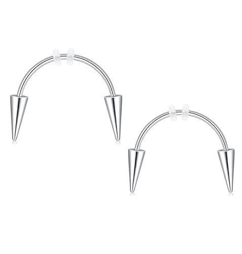 Crdifu Argent Smiley Piercing Bijoux 16G Tigre Vampire Dents Ongles Bouche Piercing Crocs Anneaux Cosplay Halloween