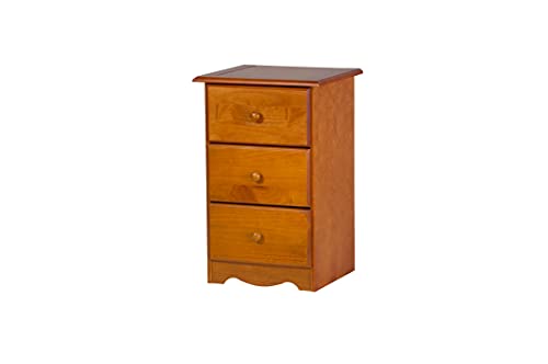 Palace Imports 100% Solid Wood 3-Drawer Nightstand, Honey Pine, 28" H X 18" W X 16" D. Requires Assembly #TOP2