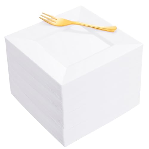 supernal 200Pcs White Dessert Plates 6 supernal 200Pcs White Dessert Plates 6