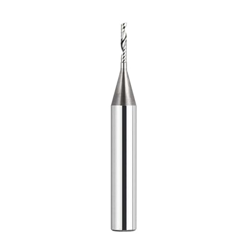 Spetool SP1F-D1/16-H1/4 O Flute Spiral Rouer Bits 1/4 Inch Shank 1/16 Inch Cutting Diameter, Solid Carbide Upcut Cnc Router Bit Single Flute End Mill cover