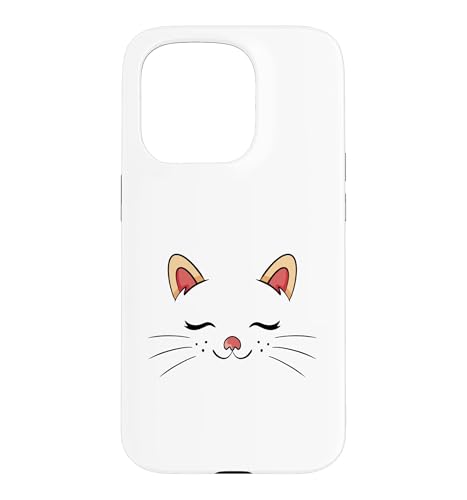Cute Sleepy Cat Face Adorable Feline Kitty Lover �X�}�z�P�[�X iPhone 15 Pro �p