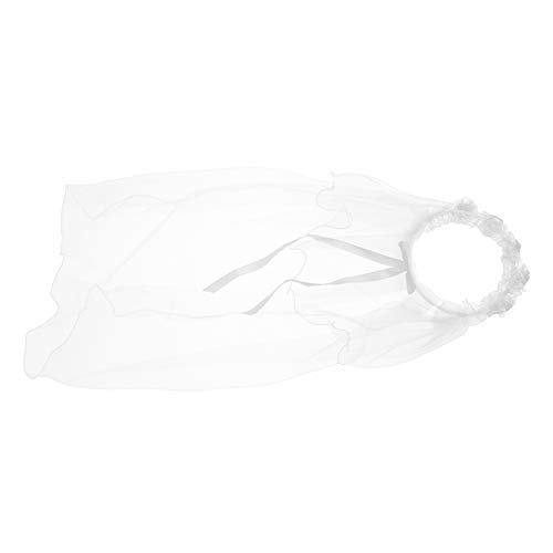 Flybloom Sweet Girl Veil Children'S Lace Veil Wreath Headdress For Birthday Wedding Prom Party(White)
