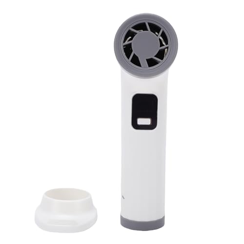 MENDUNER Ventilador de Turbina Silencioso Portátil de 100 Velocidades sin Aspas | Ventilador de Mano Recargable para Oficina Al Aire Libre con Cuello Flexible (WHITE)