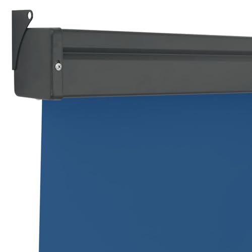Auvent latéral de balcon bleu 125x250 cm avec store vertical rétractable - 8