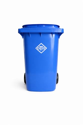 Image of OTTO Plastic Manual-Lift Garbage Waste Dustbin with Wheels 240 Ltr Blue