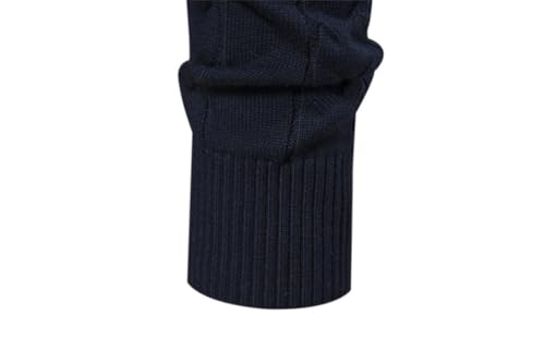 Men's Winter Cotton Sweater - Warm Zipper Ethnic Patterns Casual Knit Pullover 5