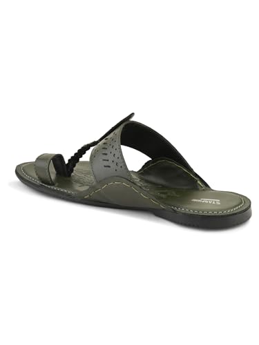 Image of STANPHORD Men Kolhapuri Chappals | Ethnic Thong Slippers Faux Leather | Cushioned Footbed | Festive Wedding Casual Daily Wear (TPMN 30006)