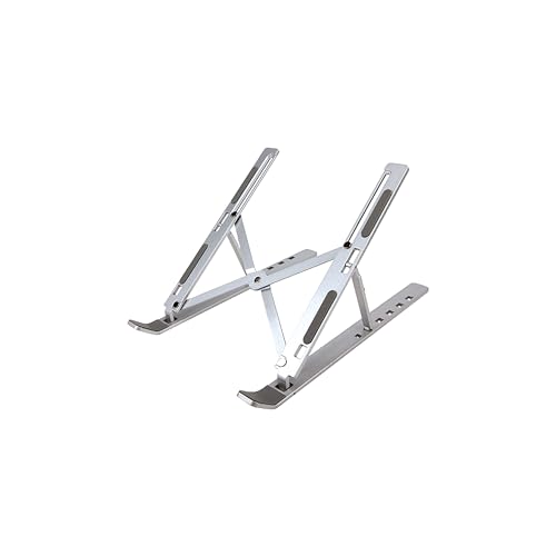 Image of JUST CORSECA Solitude X12 Ergonomic Laptop Stand | Foldable & Portable Design | Promotes Better Posture | Compatible with All Laptops | with Fabric Pouch | Tabletop Riser Fits Upto 17 Inch (Sliver)