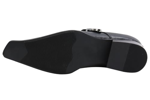 Santimon Men's Patent Leather Dress Shoes with Buckle, Pointed Toe, and Rivet Accents – Elegant Casual Loafers for Office, Weddings, Parties & Bar4