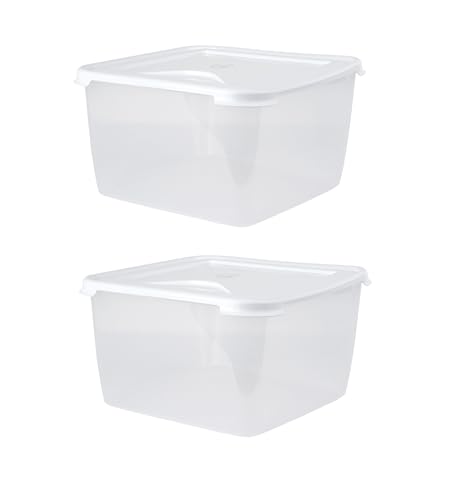 Shop4allsorts 15L large food storage containers with lid - Food safe storage box - Square food Tub...