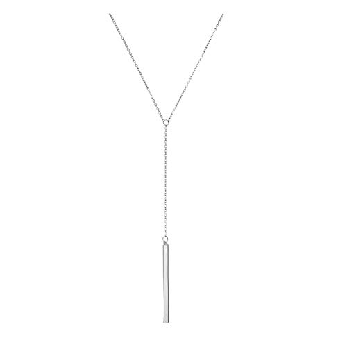 Highven Silver Gold Y Shape Necklace Lariat Necklace for Women Bar Necklace Bar Jewelry for Wife Gift (Silver -y)