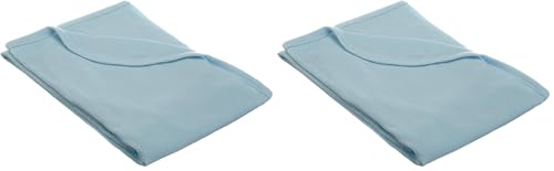 Image of TL Care 100% Cotton Thermal Waffle Swaddle Blanket (30 inch x 40 inch), Soft, Breathable & Stretchy, Blue, for Boys and Girls, Perfect for Swaddling, Travel and Gifting (Pack of 2)