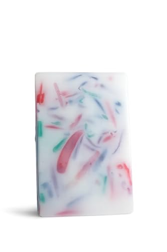 Image of Confetti Goat Milk Soap Handmade Natural Glycerine Bath Bar | Aloe Vera Charcoal Cucumber Infused Moisturizing & Hydrating Soap for Dry Sensitive Skin | Deep Cleansing Face & Body Use (110g)