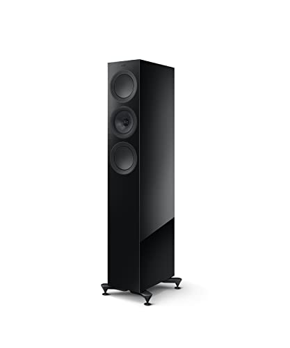 KEF R5 Meta Compact 3 Way Floorstanding Speaker - Each (Gloss Black)