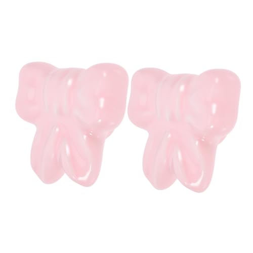 Cabilock Nursery Cabinet Door Knobs 2pcs Decorative Ceramic Bowknot Handles for Child's Wardrobe