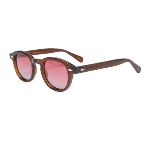 Lunettes de soleil polarisées de luxe anti-éblouissement marron rouge
