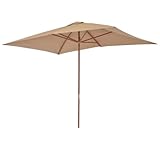 Relájate a la sombra: esta elegante sombrilla de madera es perfecta para crear algo de sombra y protegerte de los dañinos rayos UV del sol.