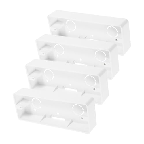 AUTSUPPL 4pcs Pvc Mount Electrical Outlet Box Easy Install Socket Fixator for Use Versatile Wall Socket Base Case and Stylish Design for Home and Commercial Applications
