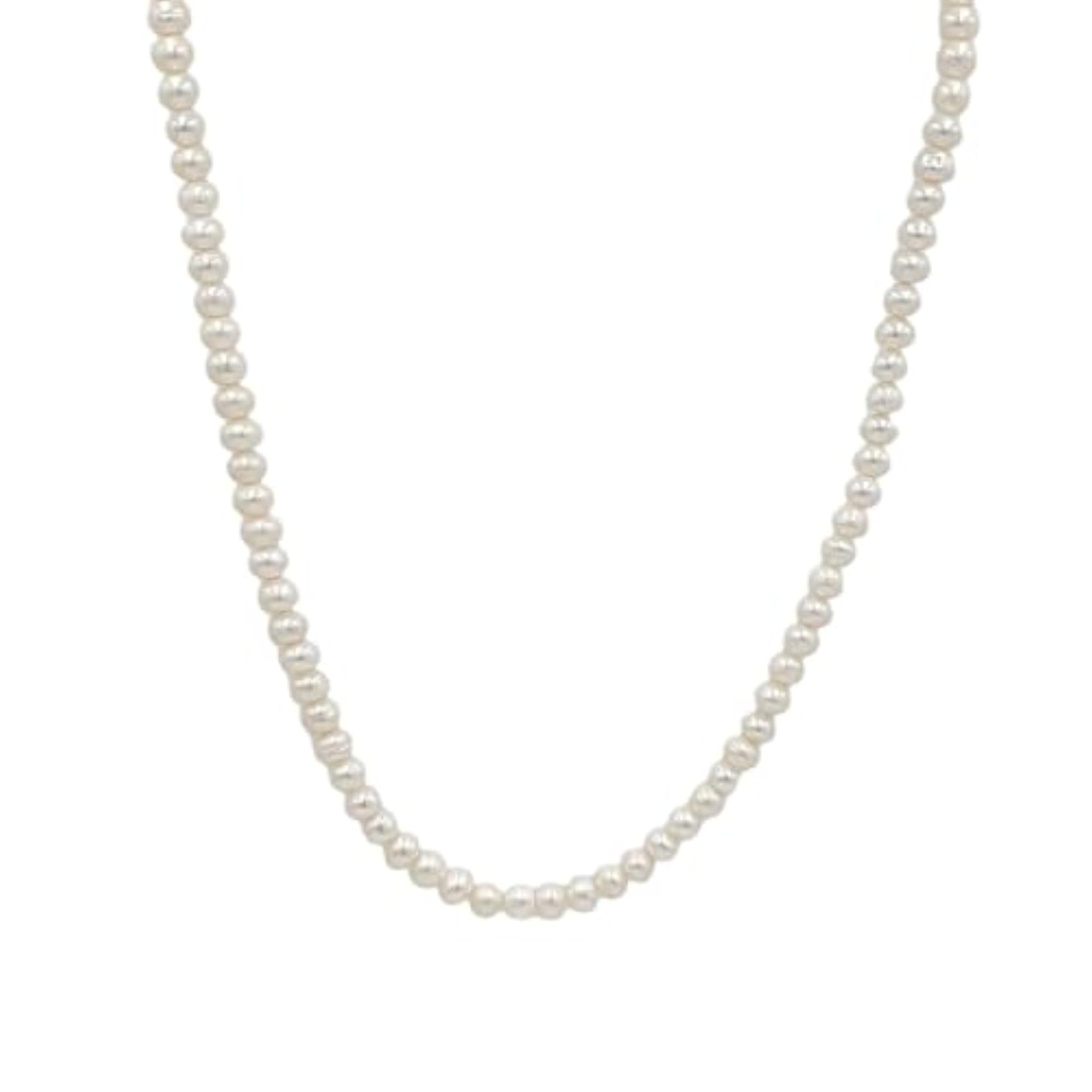 Natural Fresh Water Round Pearls Stand Necklace (Moti Mala)
