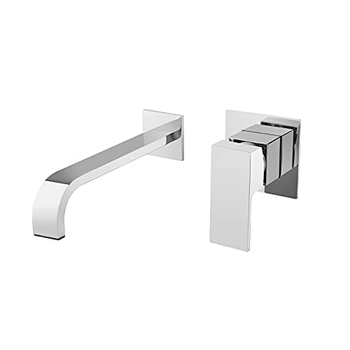Grifo de pared para lavabo de 2 agujeros que soluciona la falta de espacio en baños pequeños