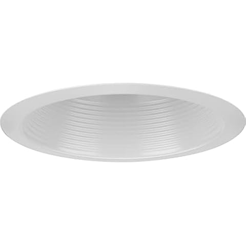Progress Lighting P806000-028 6" Recessed Step Baffle Trim Satin White for Progress Lighting 6" Housing (P806N Series) Cover