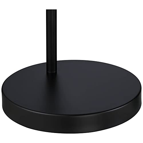 360 Lighting Cora Mid Century Modern Arc Floor Lamp 72" Tall Black Metal White Linen Fabric Drum Shade Decor for Living Room Reading House Bedroom Home Office House - Thumbnail 7
