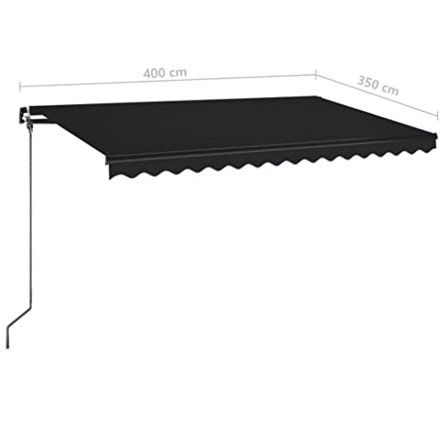 Auvent manuel rétractable et LED 400x350 cm anthracite design durable