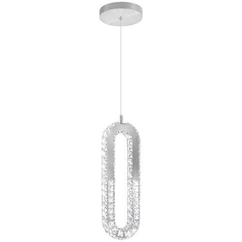 Ykolupty TP0212-1Y 1-Light Silver Chandelier With Dimmable Ceiling Light Crystal Pendant Light For Kitchen Island thumb #8