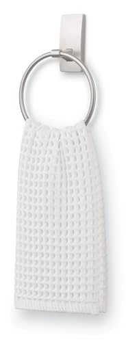 Command Hand Towel Holder Satin Nickel with Water Resistant Command Strips, Rust Resistant Bathroom Organizer, Holds up to 5 lbs