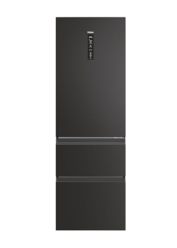 Haier 3D 60 Series 5 HTW5618DNPT - Frigorífico Combi, WIFI, Botellero, Cajones Direct Access, Direct Flow, 360L, MyZone Pro, HumidityZone, Total No Frost, An 59,5cm, Motor Inverter, LuzLED, Negro