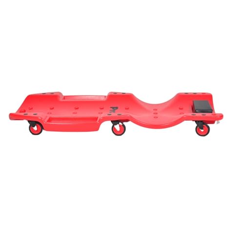 Pro-Lift Mechanic Plastic Creeper 48 Inch - Blow Molded Ergonomic HDPE Body with Padded Headrest & Dual Tool Trays - 440 Lbs Capacity Orange