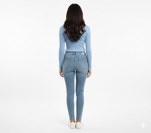 Image of Women Ribbed High Neck Full Sleeve Pullover Sweater|Solid Stretchable Slim Fit Winter Wear Top for Casual & Office Use