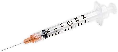 Syringe 3ML Luer Lock with 25Ga 5/8 (Pack of 100) 3cc 25