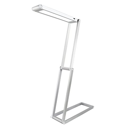 QQXUAN Lámparas de Mesa 3 Colores Led Plegable de Metal Lámpara de Mesa Telescópica Portátil Lámpara de Lectura Lámpara de Fuente de Alimentación Usb (Gris)/Blancas