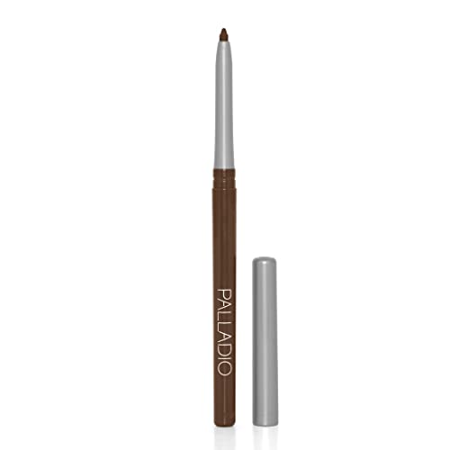 Palladio Retractable Waterproof Eyeliner, Richly Pigmented Color And Creamy, Slip Twist Up Pencil Eye Liner, Smudge Proof Long Lasting Application, All Day Wear, No Sharpener Required, Black Brown #TOP2