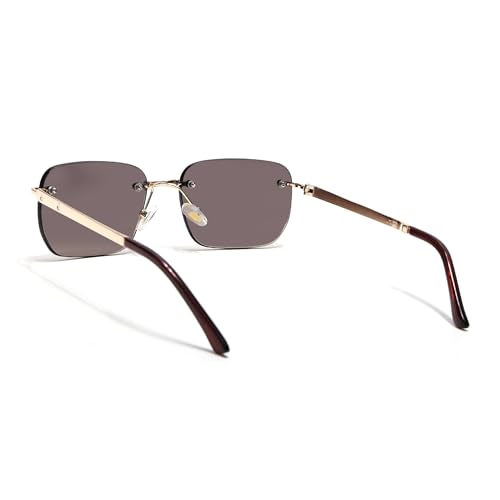 Image of Voyage Rimless Polarized Sunglasses for Men & Women (Black Lens | Black Frame - MG7601)