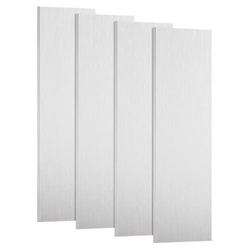 Image of 4 Pack 6061 Aluminum Sheet Metal 3x12x1 /8 Inch Flat Plain Thin Aluminum Plate Covered with Protective Film, Finely Polished and Deburred, Aluminum Metal Plate for Crafting, lndustry