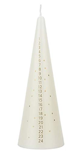 Elegante Adventskerze in Rot, Elfenbein oder Weiß, 15 cm...