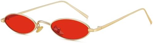 MEETSUN Retro Vintage Cat Eye Sunglasses Narrow Small Oval Glasses Petals Shape Curved Temple Design