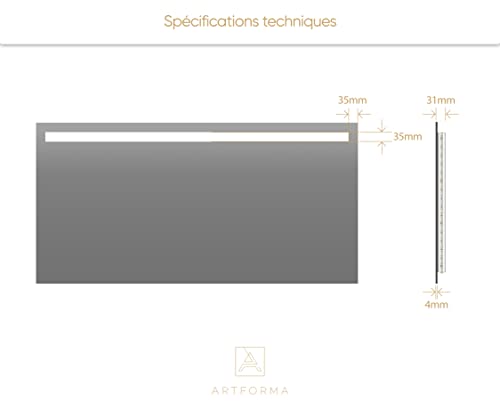 Miroir avec éclairage intégré LED 50x60 cm Artforma Personalizer - 8