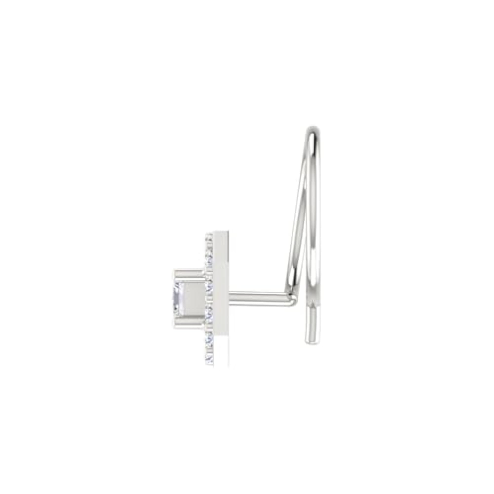 Women's 14Kt White Gold Stud Nosering, Elegant