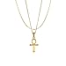 REHANDLE Gold Ankh Necklace Women 18K Gold Plated Layered Cross Necklaces for Women Egyptian Cross Ankh Pendant Dainty Necklace Gold