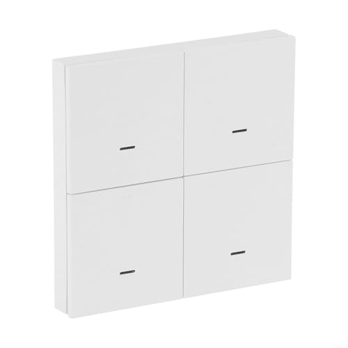Zilimontt Interrupteur de scène intelligent 4 voies avec 12 modes de contrôle, compatible avec le matériau ABS, télécommande via l'application, contrôleur à bouton poussoir blanc
